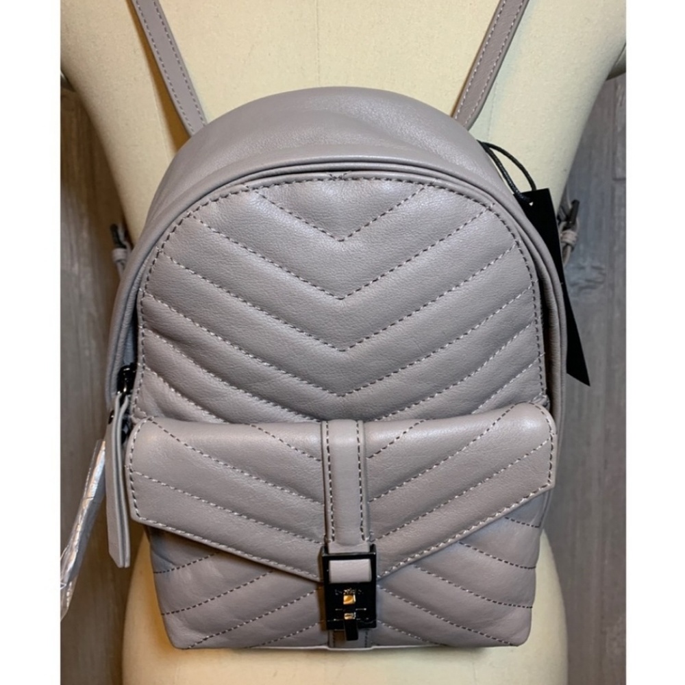 Botkier gray Quilted Real leather Backpack  2way handbag